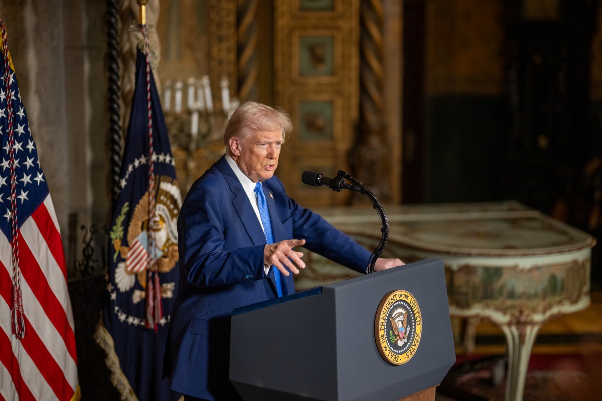 President Donald Trump takes questions after signing Executive Orders, Tuesday, February 18, 2025, at his Mar-a-Lago resort in Palm Beach, Florida. (Official White House Photo by Daniel Torok)

President Donald Trump signs Executive Orders, Tuesday, February 18, 2025, at his Mar-a-Lago resort in Palm Beach, Florida. (Official White House Photo by Daniel Torok)