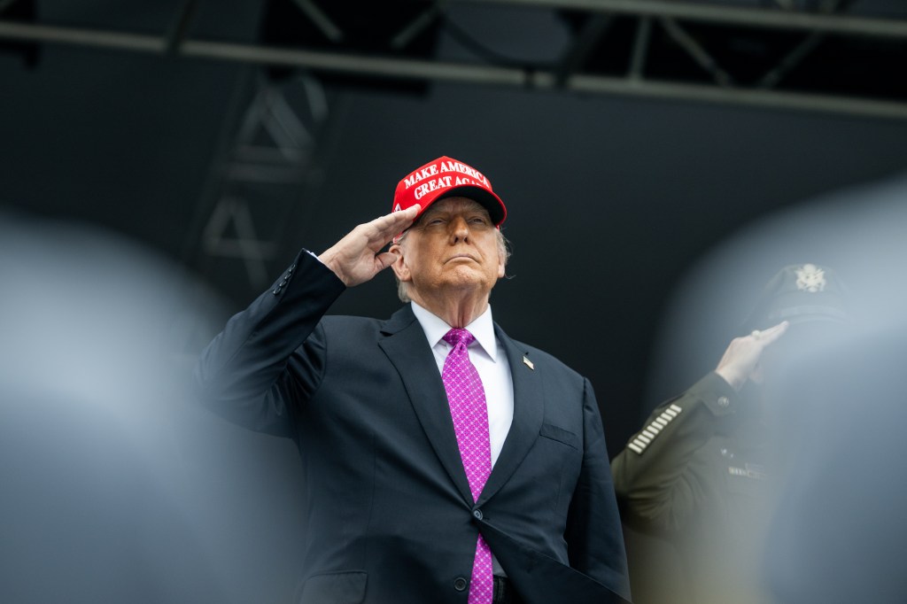 President Donald Trump delivers remarks at the 2025 U.S. Military Academy commencement at Michie Stadium, Saturday, May 24, 2025, in West Point, New York. (Official White House Photo by Daniel Torok)