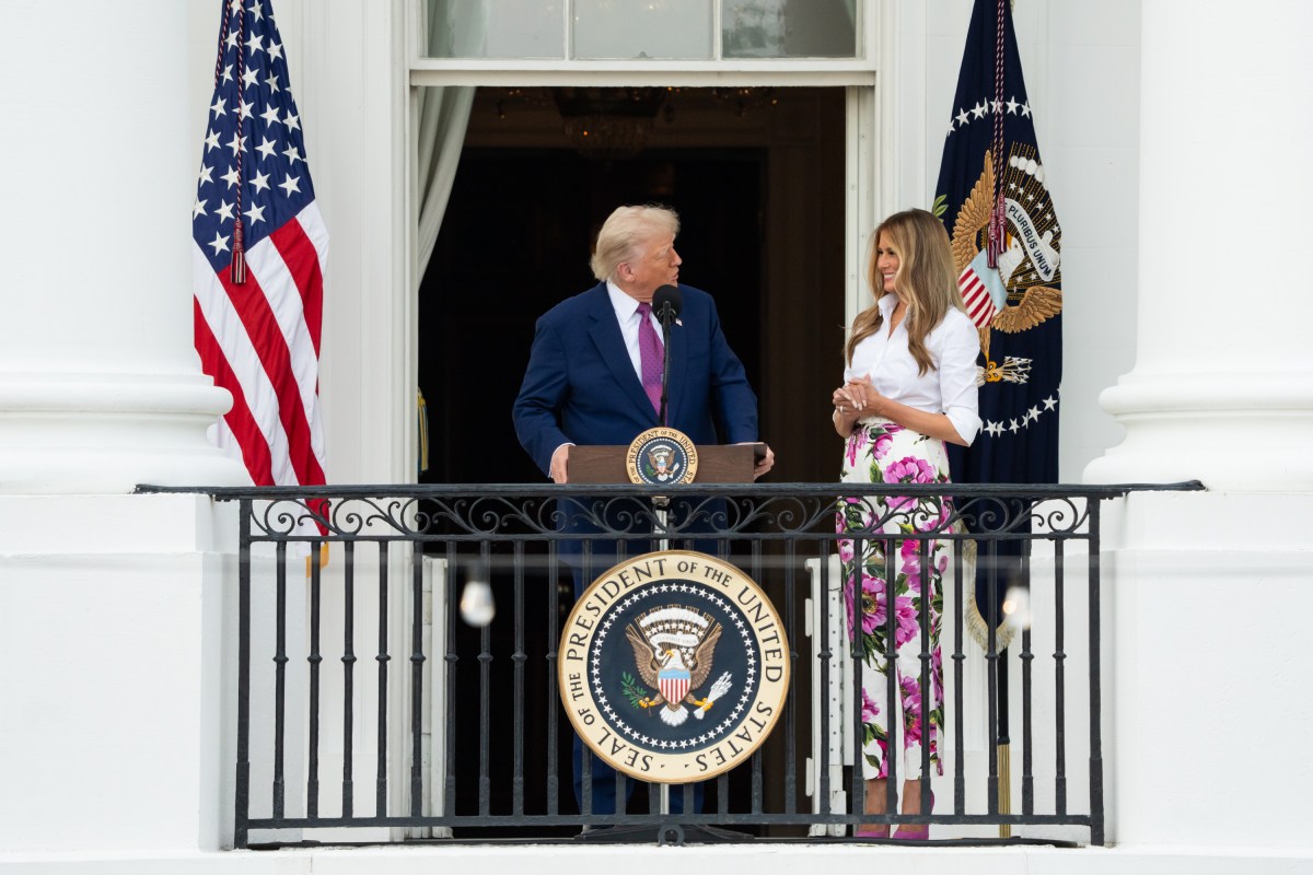 President Donald Trump delivers remarks from the Blue Room Balcony at the Congressional Picnic, Thursday, June 12, 2025, on the South Lawn of the White House.(Official White House Photo by Andrea Hanks)