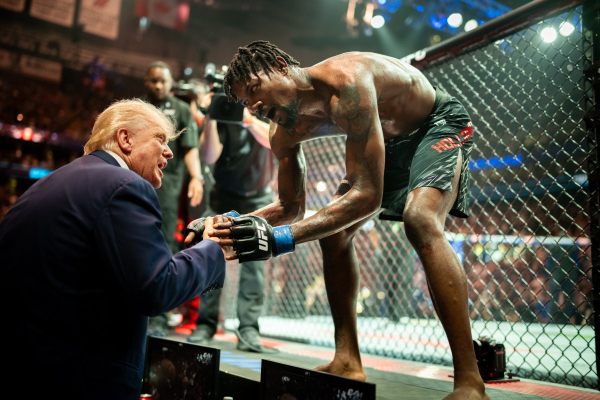 President Donald Trump congratulates Kevin Holland after his victory during UFC 316 at the Prudential Center in Newark, NJ., June 7, 2025. (Official White House Photo by Daniel Torok)