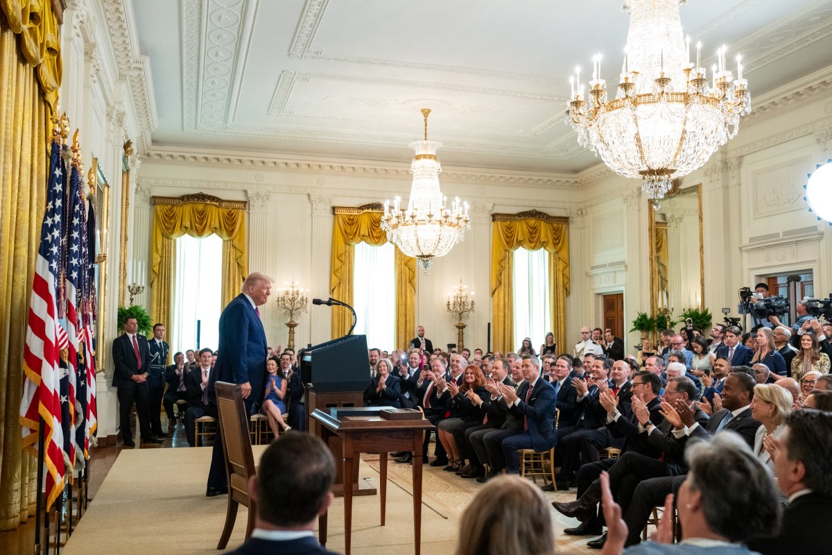 President Donald Trump delivers remarks at a bill signing ceremony supporting the auto and fuel industries, Thursday, June 11, 2025, in the East Room of the White House. (Official White House Photo by Joyce N. Boghosian)