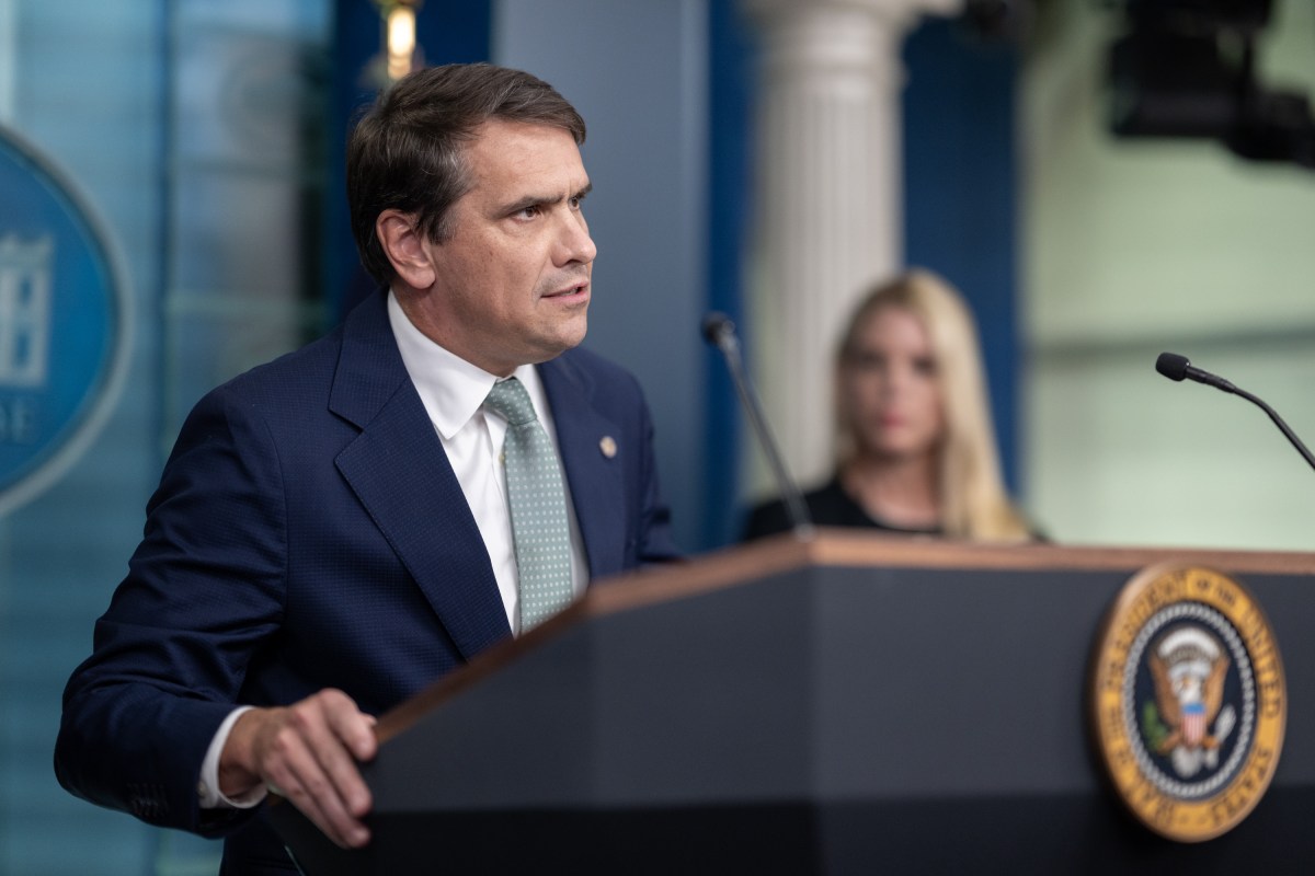 President Donald Trump holds a press conference with Attorney General Pam Bondi and Deputy Attorney General Todd Blanche in the James S. Brady Press Briefing Room on Friday, June 27, 2025. (Official White House Photo by Molly Riley)