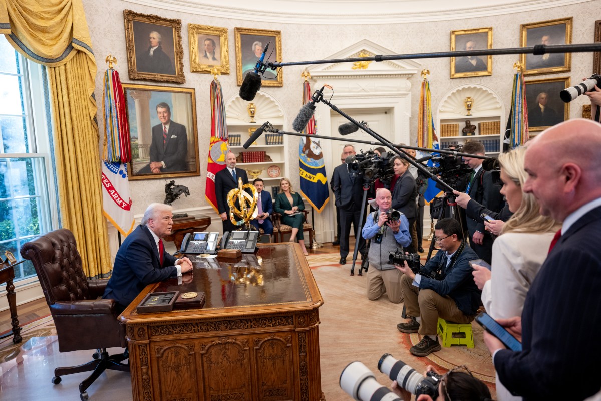 President Donald Trump announces tariffs on auto imports in the Oval Office, Wednesday, March 26, 2025. (Official White House Photo by Molly Riley)