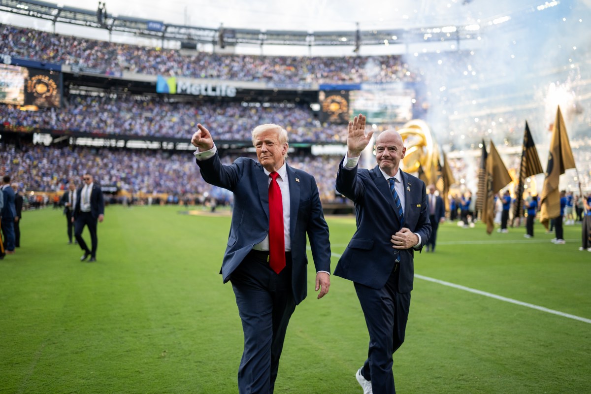 President Donald Trump and First Lady Melania Trump attend the FIFA World Cup Final soccer match between Chelsea Football Club and Paris Saint-Germain, Sunday, July 13, 2025, at MetLife Stadium in East Rutherford, New Jersey. (Official White House Photo by Daniel Torok)
