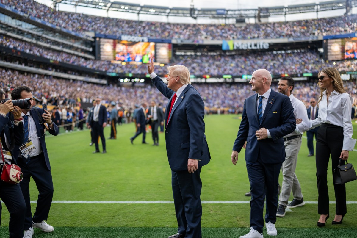 President Donald Trump and First Lady Melania Trump attend the FIFA World Cup Final soccer match between Chelsea Football Club and Paris Saint-Germain, Sunday, July 13, 2025, at MetLife Stadium in East Rutherford, New Jersey. (Official White House Photo by Daniel Torok)