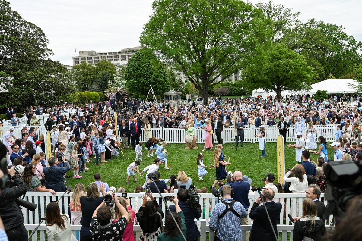 President Donald Trump and First Lady Melania Trump arrive to the South Lawn to participate in the annual White House Easter Egg Roll, Monday, April 21, 2025. (Official White House Photo by Joyce N. Boghosian)