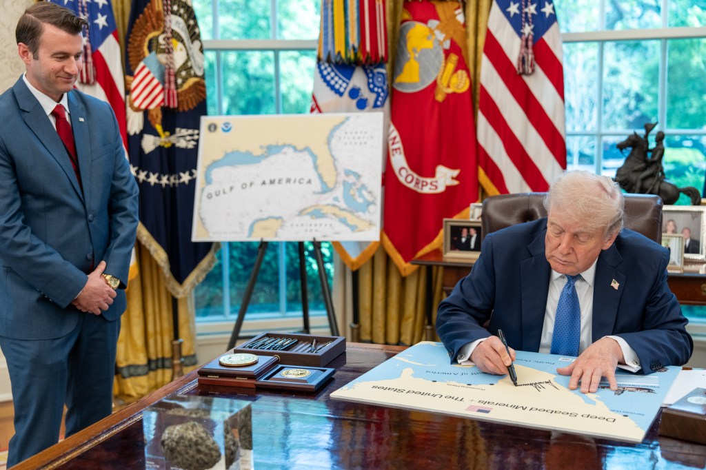 President Donald Trump signs Executive Orders in the Oval Office, Thursday, April 24, 2025. (Official White House Photo by Abe McNatt)
