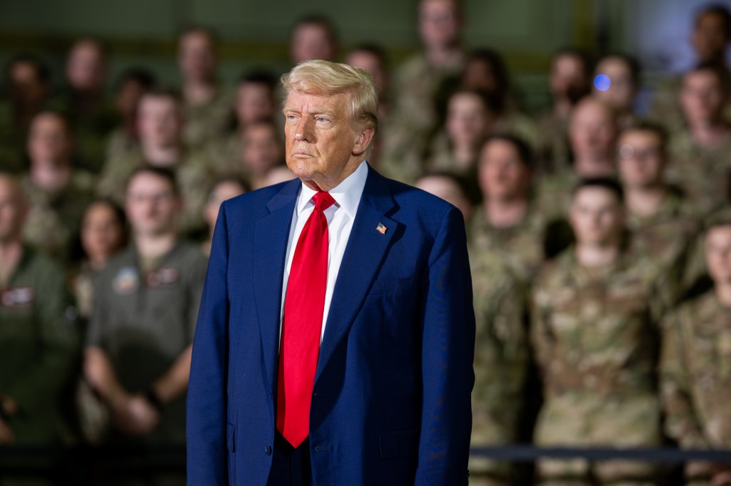 President Donald Trump delivers a speech at Selfridge Air National Guard Base in Harrison Township, Michigan, Tuesday, April 29, 2025.(Official White House Photo by Daniel Torok)