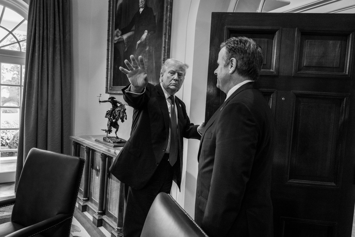 President Donald Trump bids farewell after a Cabinet meeting, Wednesday, April 30, 2025, in the Cabinet Room. (Official White House Photo by Molly Riley)